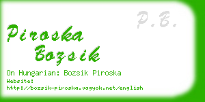 piroska bozsik business card